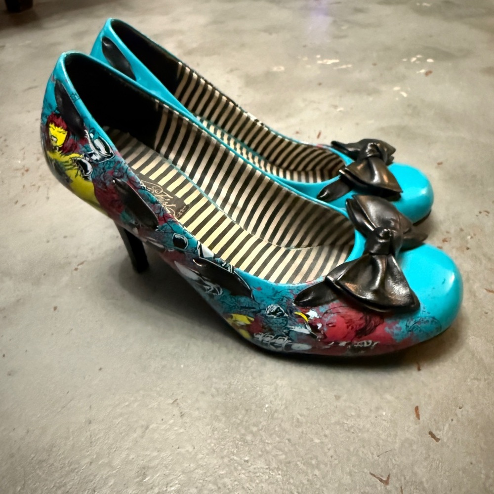 Iron Fist Stylish Women's bright blue Heels with Bow Accent